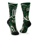 Milwaukee Bucks Socks Custom Leopard Print Green Black Best Selling