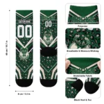 Milwaukee Bucks Socks Custom Leopard Print Green Black Best Selling