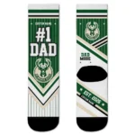 Milwaukee Bucks Socks - Custom Pinstripe Chevron Green White