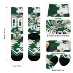 Milwaukee Bucks Socks Customized Woodland Camo Green Best Selling