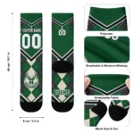 Milwaukee Bucks Socks Personalized Argyle Pattern Green Best Selling
