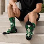 Milwaukee Bucks Socks Personalized Argyle Pattern Green Best Selling