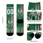 Milwaukee Bucks Socks Personalized Star Stripes Green White Best Selling