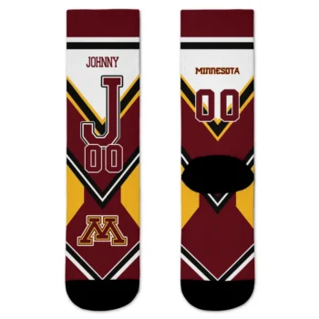 Minnesota Golden Gophers Socks Personalized Arrow Blocks Maroon Best Selling