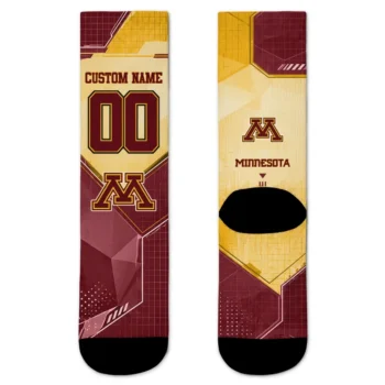 Minnesota Golden Gophers Socks Personalized Geometric Tech Maroon Best Selling