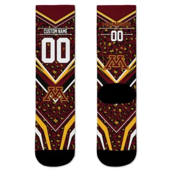 Minnesota Golden Gophers Socks Personalized Leopard Print Maroon Black Best Selling