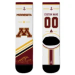 Minnesota Golden Gophers Socks Personalized Nautical Icons Maroon White Best Selling
