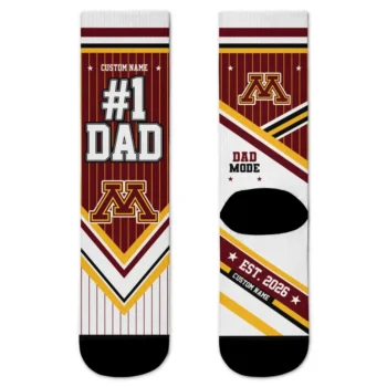Minnesota Golden Gophers Socks Personalized Pinstripe Chevron Maroon White Best Selling