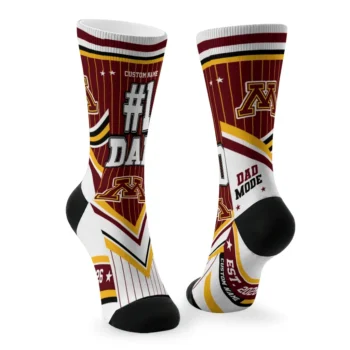 Minnesota Golden Gophers Socks Personalized Pinstripe Chevron Maroon White Fashion Forward