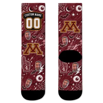 Minnesota Golden Gophers Socks Personalized Scattered Icons Maroon Best Selling