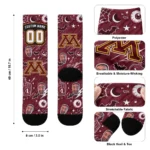 Minnesota Golden Gophers Socks Personalized Scattered Icons Maroon Best Selling