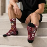 Minnesota Golden Gophers Socks Personalized Scattered Icons Maroon Best Selling