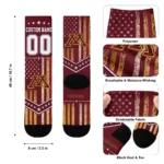 Minnesota Golden Gophers Socks Personalized Star Stripes Maroon White Best Selling