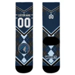 Minnesota Timberwolves Socks Custom Argyle Pattern Midnight Blue Best Selling