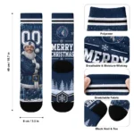 Minnesota Timberwolves Socks Custom Snowy Scene Midnight Blue White Best Selling