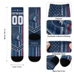 Minnesota Timberwolves Socks Custom Star Stripes Midnight Blue White Best Selling