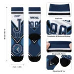 Minnesota Timberwolves Socks Customized Arrow Blocks Midnight Blue Best Selling