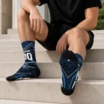 Minnesota Timberwolves Socks Customized Leopard Print Midnight Blue Black Best Selling