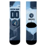 Minnesota Timberwolves Socks Personalized Geometric Tech Midnight Blue Best Selling