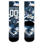 Minnesota Timberwolves Socks Personalized Woodland Camo Midnight Blue Best Selling