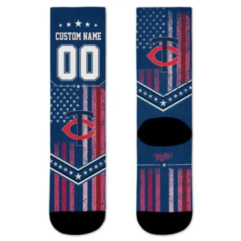 Minnesota Twins Socks Custom Star Stripes Navy White Best Selling