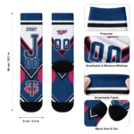 Minnesota Twins Socks Customized Arrow Blocks Navy Best Selling
