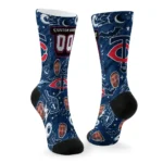 Minnesota Twins Socks Personalized Scattered Icons Navy Best Selling