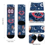 Minnesota Twins Socks Personalized Scattered Icons Navy Best Selling