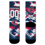 Minnesota Twins Socks - Personalized Woodland Camo Navy