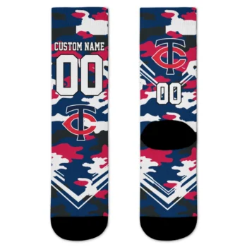 Minnesota Twins Socks - Personalized Woodland Camo Navy