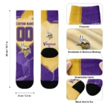 Minnesota Vikings Socks Custom Geometric Tech Purple Best Selling