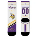Minnesota Vikings Socks - Customized Nautical Icons Purple White