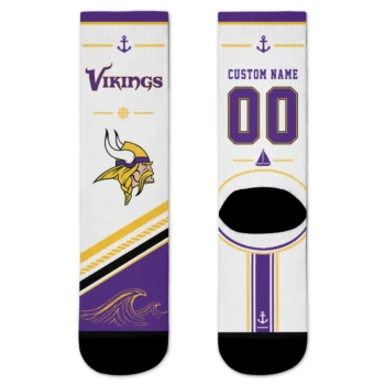 Minnesota Vikings Socks - Customized Nautical Icons Purple White