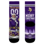 Minnesota Vikings Socks Customized Snowy Scene Purple White Best Selling