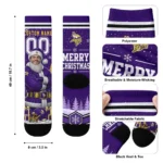 Minnesota Vikings Socks Customized Snowy Scene Purple White Best Selling