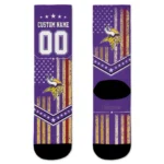 Minnesota Vikings Socks Customized Star Stripes Purple White Best Selling