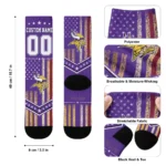 Minnesota Vikings Socks Customized Star Stripes Purple White Best Selling