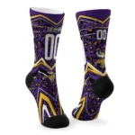 Minnesota Vikings Socks Personalized Leopard Print Purple Black Best Selling