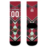 Minnesota Wild Socks Custom Argyle Pattern Red Best Selling