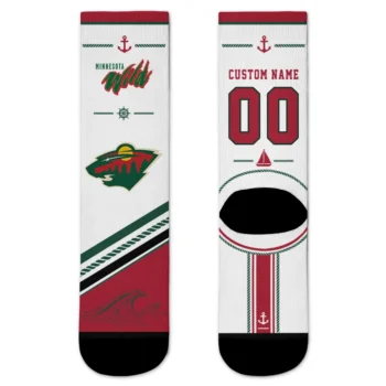 Minnesota Wild Socks - Custom Nautical Icons Red White