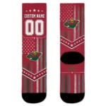 Minnesota Wild Socks Custom Star Stripes Red White Best Selling