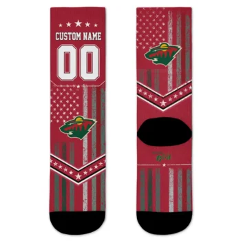 Minnesota Wild Socks Custom Star Stripes Red White Best Selling