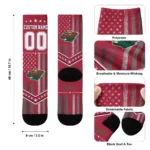 Minnesota Wild Socks Custom Star Stripes Red White Best Selling