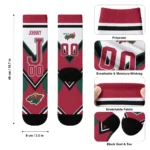 Minnesota Wild Socks Customized Arrow Blocks Red Best Selling