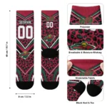 Minnesota Wild Socks Customized Leopard Print Red Black Best Selling