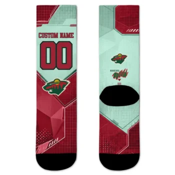 Minnesota Wild Socks Personalized Geometric Tech Red Best Selling