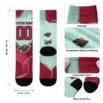 Minnesota Wild Socks Personalized Geometric Tech Red Best Selling