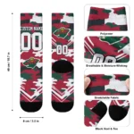 Minnesota Wild Socks Personalized Woodland Camo Red Best Selling