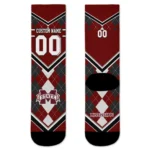 Mississippi State Bulldogs Socks Personalized Argyle Pattern Maroon Best Selling