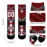 Mississippi State Bulldogs Socks Personalized Argyle Pattern Maroon Best Selling